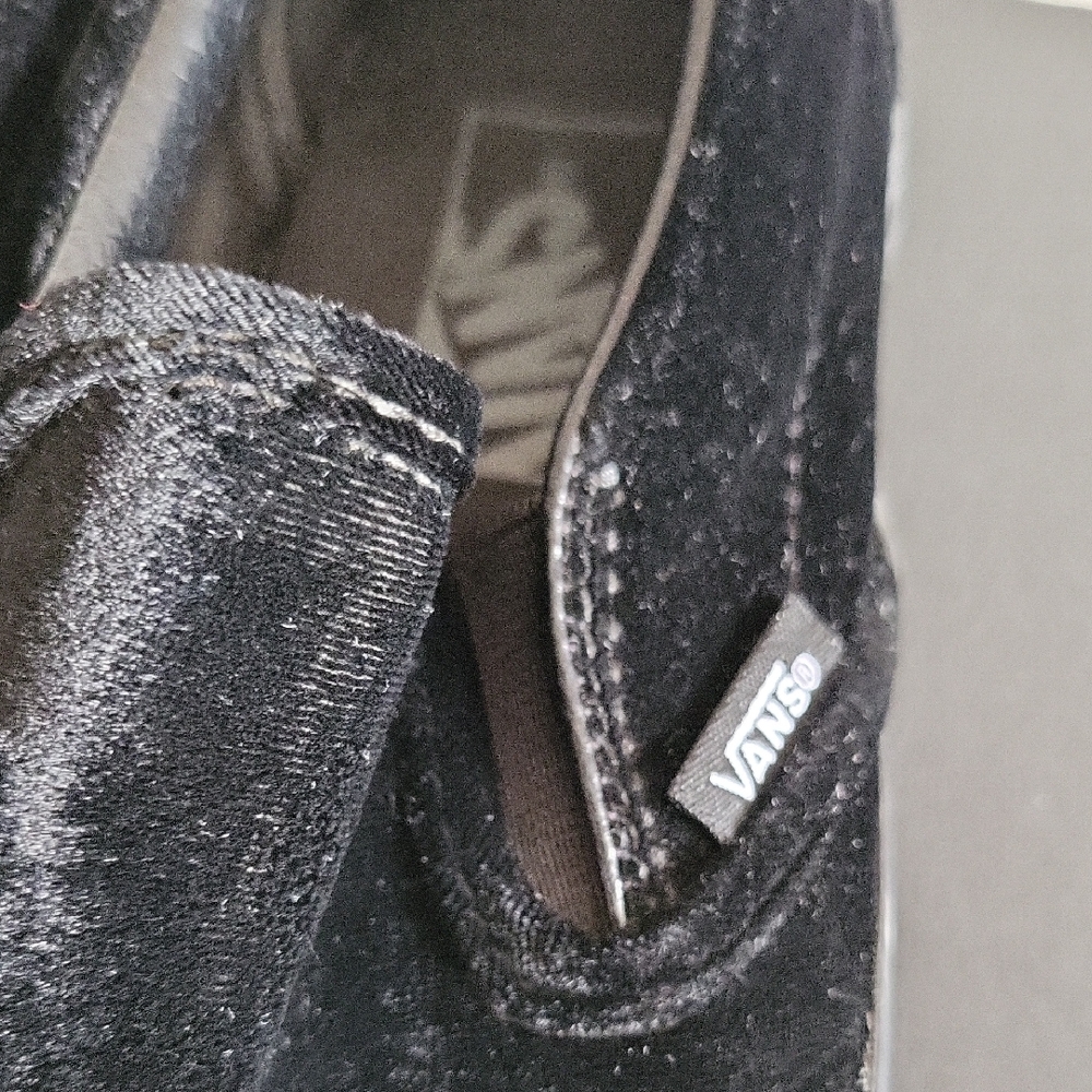 Vans Luxe Black Velvet Slip-Ons - Picture 3 of 8